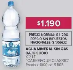 Carrefour Carrefour classic agua mineral sin gas bajo sodio oferta