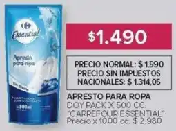 Carrefour Carrefour essential apresto para ropa doy pack oferta