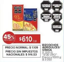 Carrefour 9 de oro bizcochos agridulces/ grasa oferta