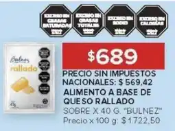 Carrefour Bulnez alimento a base de que so rallado sobre oferta