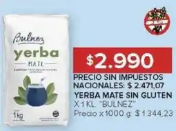 Carrefour Bulnez yerba mate sin gluten oferta