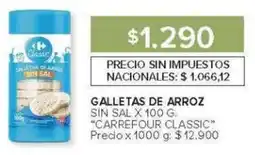 Carrefour Carrefour classic galletas de arroz sin sal oferta