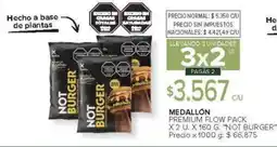 Carrefour Not burger medallón premium flow pack oferta