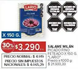 Carrefour Lario salame milán feteado oferta