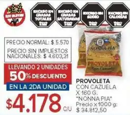 Carrefour Nonna pia provoleta con cazuela oferta