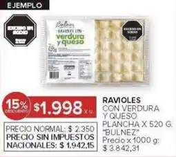Carrefour Bulnez ravioles con verdura y queso plancha oferta