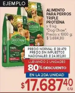 Carrefour Dog chow alimento para perros triple proteína oferta