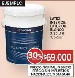 Carrefour Colorin látex interior/ exterior blanco oferta