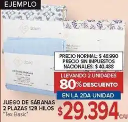 Carrefour Tex basic juego de sábanas oferta