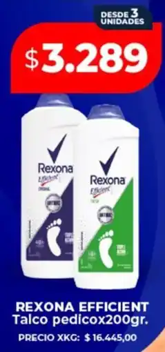 Supermayorista Vital Rexona efficient talco pedico oferta