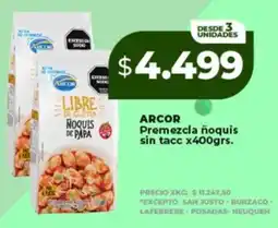 Supermayorista Vital Arcor premezcla noquis sin tacc oferta