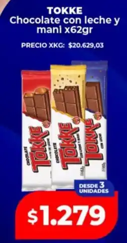 Supermayorista Vital Tokke chocolate con leche y mani oferta