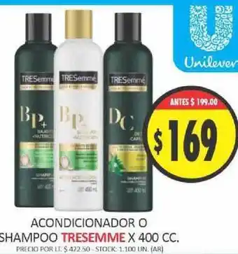 Supermercados Becerra Tresemme Acondicionador O Shampoo x 400cc oferta