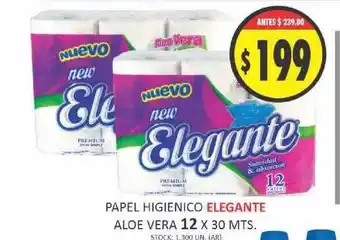 Supermercados Becerra Elegante Papel Higienico Aloe Vera 12 x 30mts. oferta