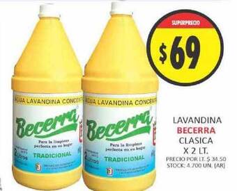 Supermercados Becerra Becerra Clasica Lavandina x 2lt. oferta