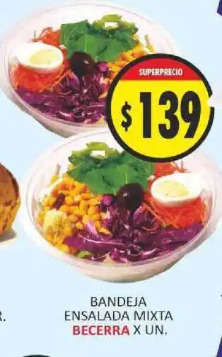Supermercados Becerra Becerra Bandeja Ensalada Mixta x un. oferta