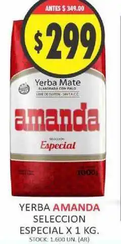 Supermercados Becerra Yerba Mate Amanda Seleccion Especial x 1kg oferta