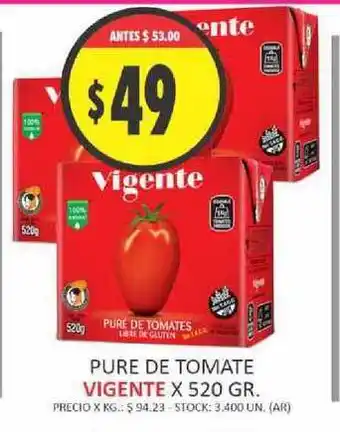 Supermercados Becerra Vigente Pure De Tomate x 520gr oferta