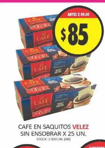 Supermercados Becerra Velez Sin Ensobrar Cafe En Saquitos x 25un. oferta