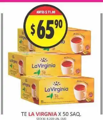 Supermercados Becerra La Virgnia Té x 50 saq. oferta