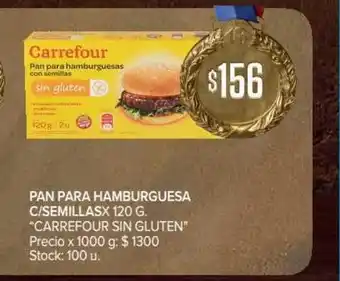 Carrefour Market Carrefour sin Gluten Pan Para Hamburguesa C/Semillas x 120g. oferta