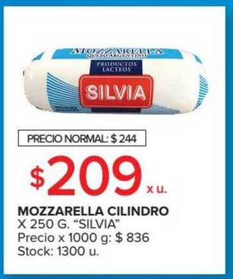 Carrefour Market Silvia Mozzarella Cilindro x 250g. oferta