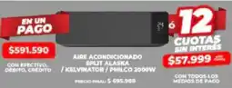 Supermayorista Vital Aire acondicionado split alaska debito, credito / kelvinator/philco oferta