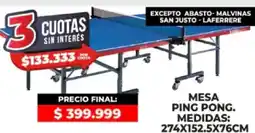 Supermayorista Vital Mesa ping pong oferta