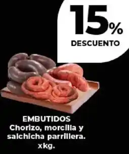 Supermayorista Vital Embutidos chorizo, morcilla y salchicha parrillera oferta