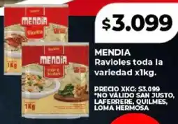 Supermayorista Vital Mendia ravioles toda la variedad oferta