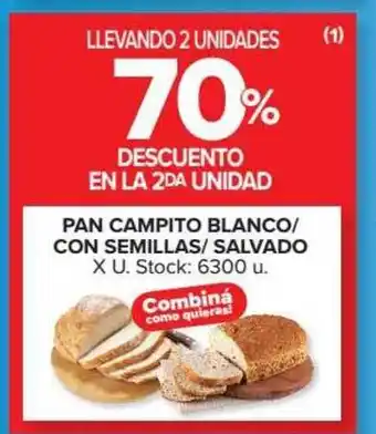 Carrefour Market Pan Campito Blanco/Con Semillas/ Salvado x u. oferta