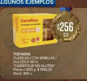 Carrefour Market Carrefour sin Gluten Tostadas Clásicas / Con Semillas / Dulces x 130g. oferta