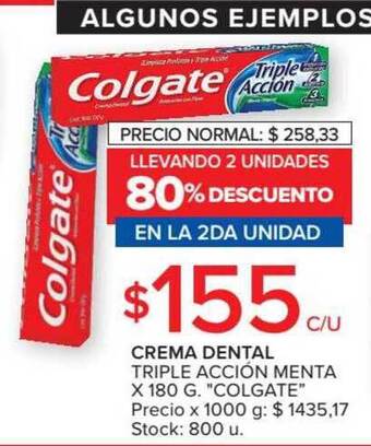 Carrefour Market Colgate Crema Dental Triple Acción Menta x 180g. oferta