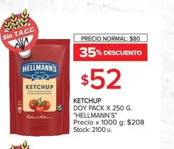 Carrefour Market Hellmann's Ketchup Doy Pack x 250g. oferta