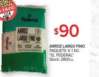 Carrefour Market El Federal Arroz Largo Fino Paquete x 1Kg. oferta