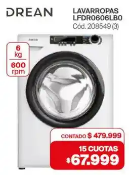 Naldo Lombardi Drean lavarropas LFDR0606LBO oferta