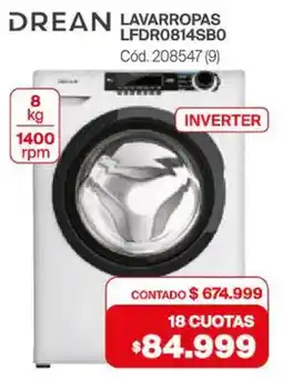 Naldo Lombardi Drean lavarropas LFDR0814SBO oferta