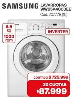 Naldo Lombardi Samsung lavarropas WW65A4000EE oferta