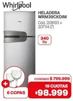 Naldo Lombardi Whirlpool heladera WRM39CKDIM oferta