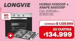 Naldo Lombardi Longvie horno H1500XF + anafe A6600XF oferta