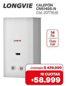 Naldo Lombardi Longvie calefón CN514SS-N oferta