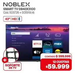 Naldo Lombardi Noblex smart tv DB43X3100 43" oferta