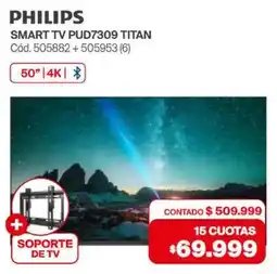 Naldo Lombardi Philips smart tv 50" PUD7309 titan oferta