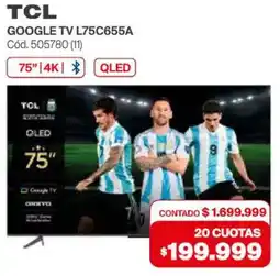 Naldo Lombardi Tcl google tv 75" L75C655A oferta