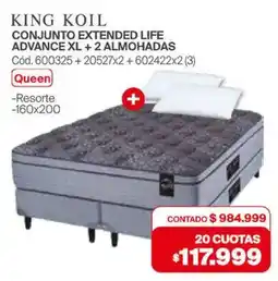 Naldo Lombardi King koil conjunto extended life advance xl + 2 almohadas oferta