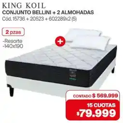 Naldo Lombardi King koil conjunto bellini + 2 almohadas oferta