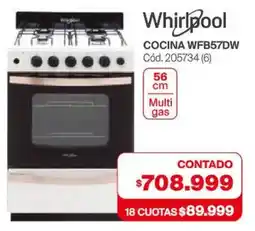 Naldo Lombardi Whirlpool cocina WFB57DW oferta