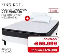 Naldo Lombardi King koil conjunto giorgia + 2 almohadas oferta