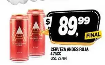 Supermercados Yaguar Andes Roja Cerveza 473cc oferta