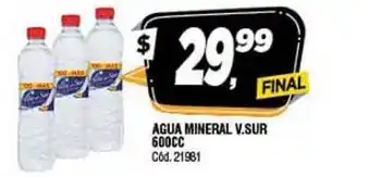 Supermercados Yaguar Villa del Sur Agua Mineral 600cc oferta